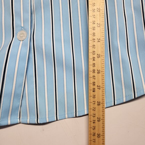 Vintage Dressbarn Shirt Button Up Womens 18/20W Plus 3/4 Sleeve Striped Blouse - Picture 13 of 14